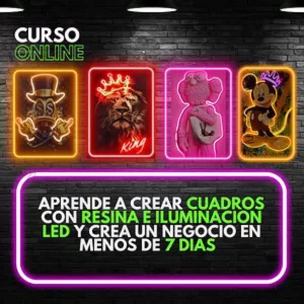 Cuadros Con Resina Epóxica E Iluminacion Neon Flex Led